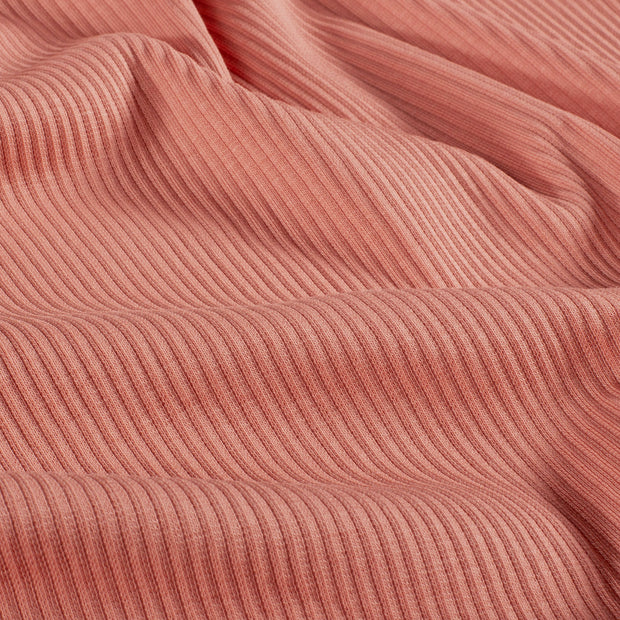 Rib Jersey fabric Unicolour Coral