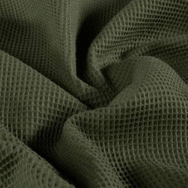 Waffle piqué fabric Unicolour Khaki Green