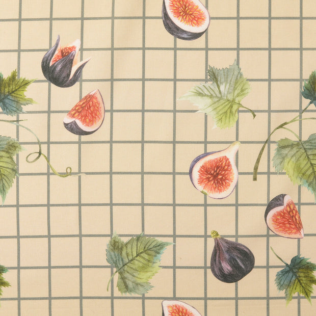 Cretonne tissu fruits Gris