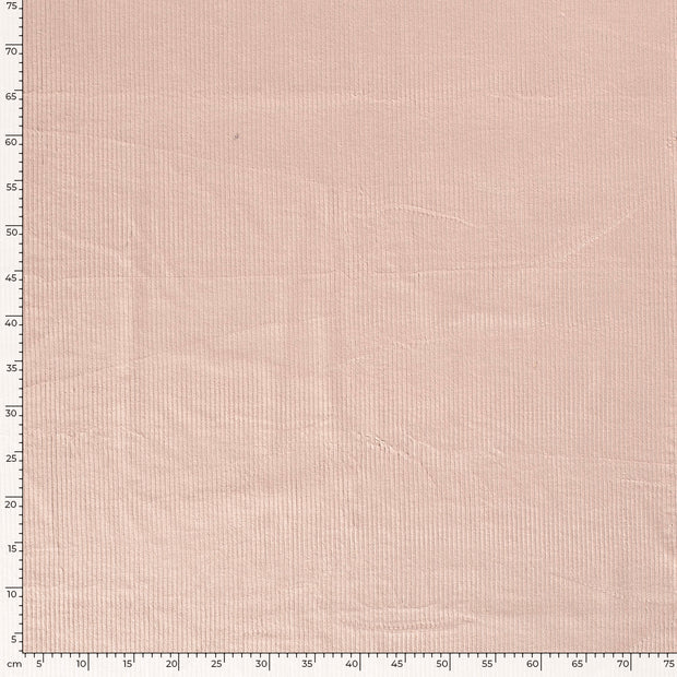 Velours Côtelé Stretch 6w tissu Unicolore Vieux rose