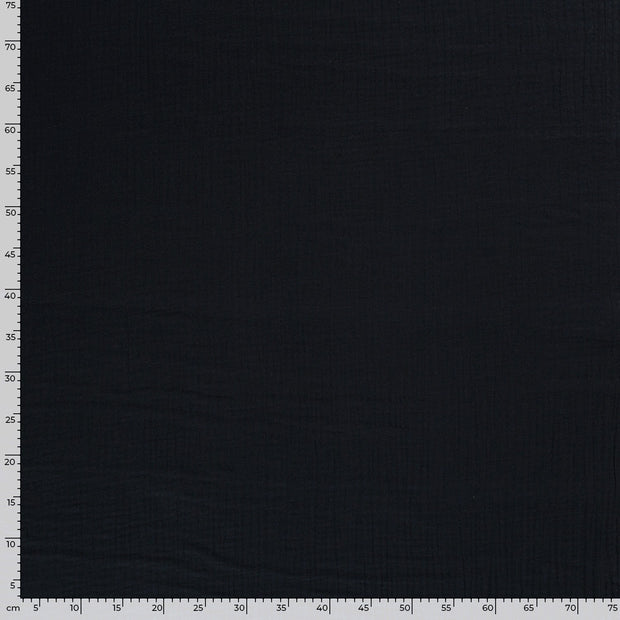Triple Gaze tissu Unicolore Bleu Marine