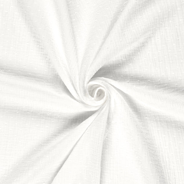Double gaze tissu Blanc cassé dobby 