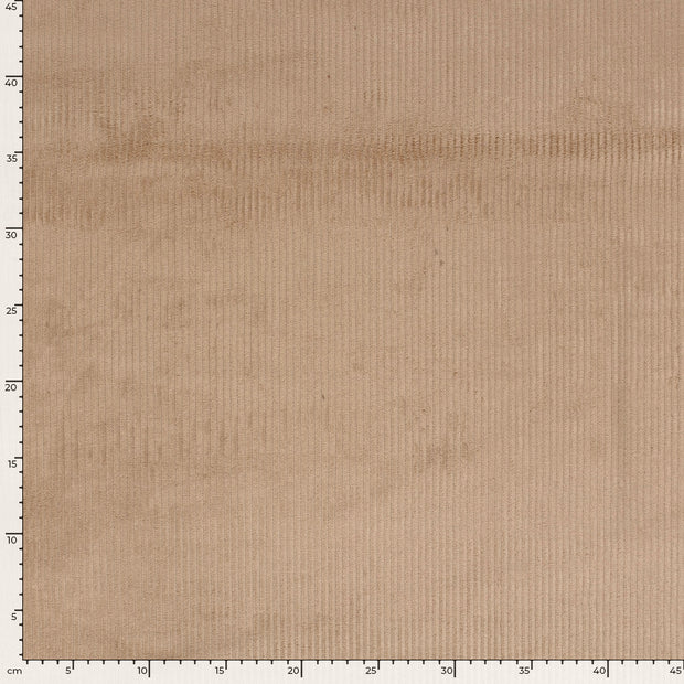 Velours Côtelé Stretch 6w tissu Unicolore Camel