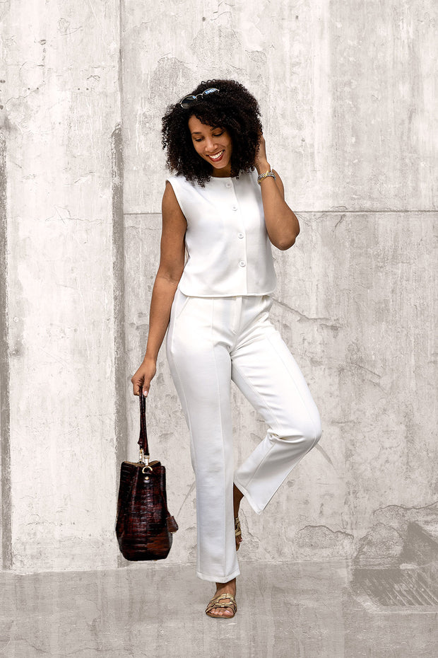 Punta di Roma fabric Unicolour Off White