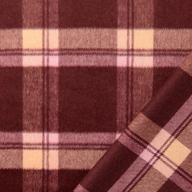 Chiffon en laine tissu Bordeaux fil teint 