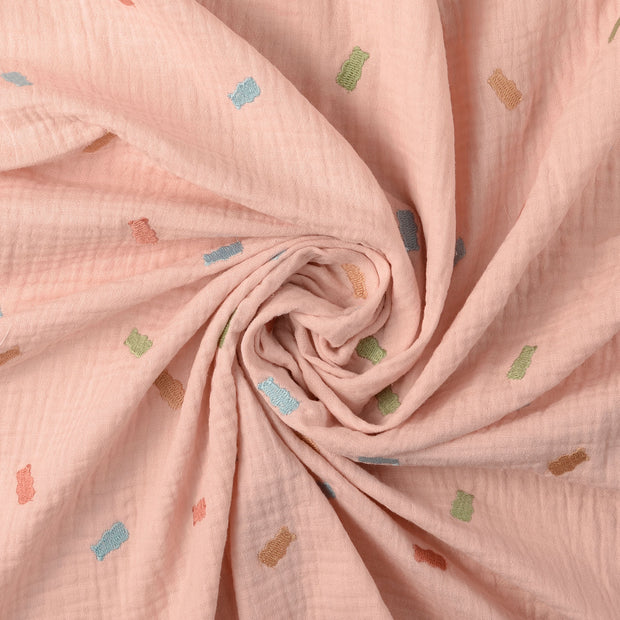 Double gaze tissu Rose 