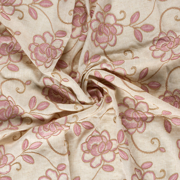  fabric Raspberry embroidered 