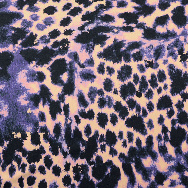 Viscose Satin tissu animaux Lilas