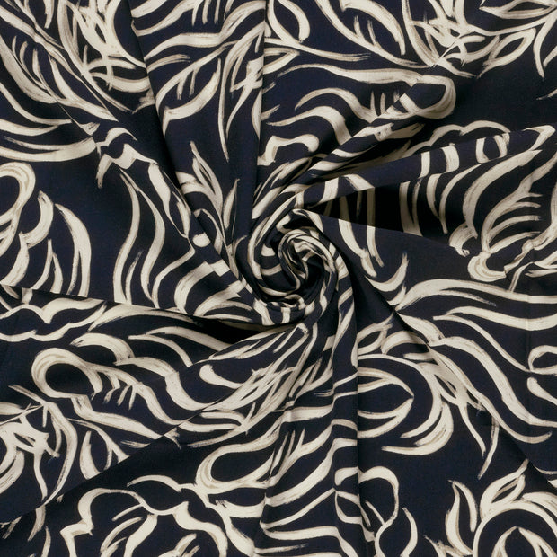 Viscose Twill fabrik Marine bedruckt 