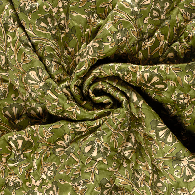 Velours tissu Vert imprimé 