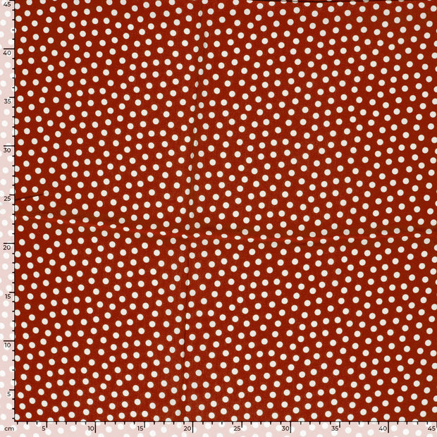 Bambou Poplin tissu pois Rouge Bordeaux