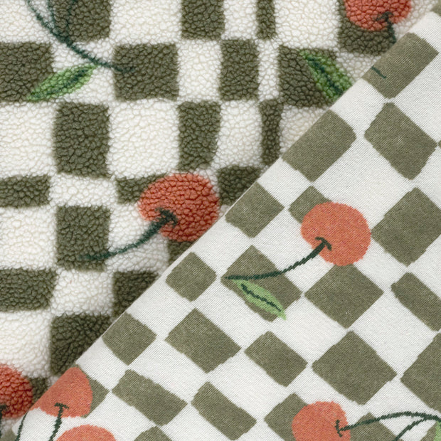 Sherpa Fleece tissu cerises imprimé 