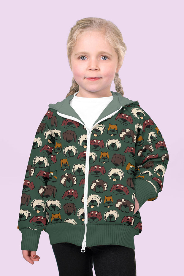 Softshell fabric Dinosaurs Dark Green