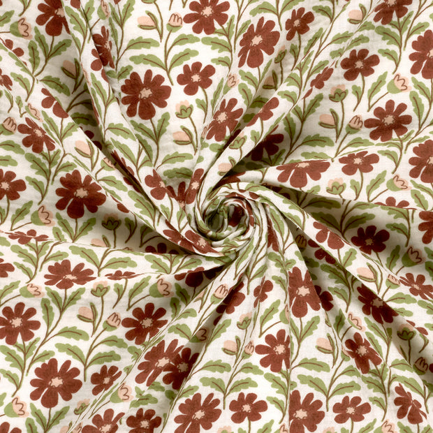 Double gaze tissu Blanc cassé imprimé 