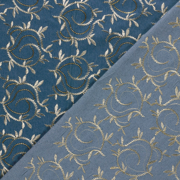 Denim fabric Leaves 