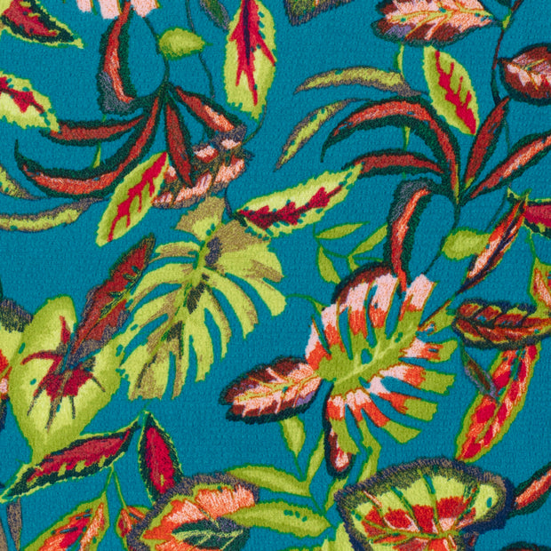 Polyester Bubble fabrik Blatter Petrol