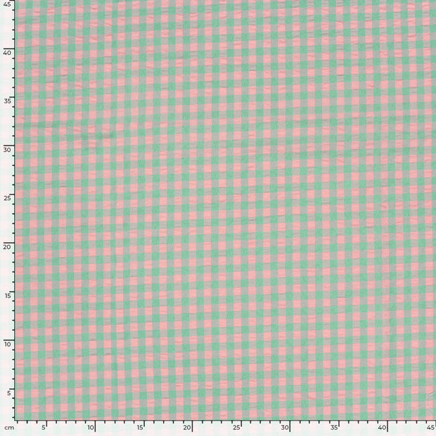 Seersucker fabric Checks Multicolor