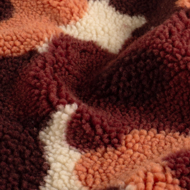 Sherpa Fleece fabric Flowers Beige