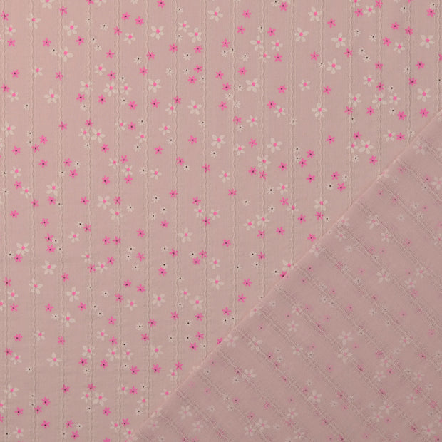 Voile tissu Rose imprimé numérique 