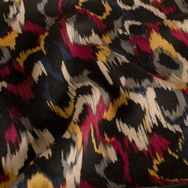 Viscose Satin fabric Abstract Bordeaux