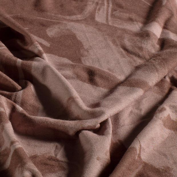 Jersey de Viscose tissu Abstrait Marron