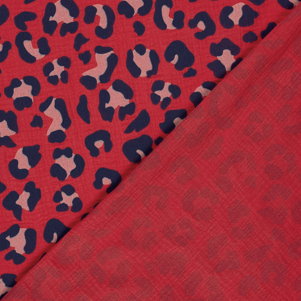 Double gaze tissu Panther teint et imprimé 