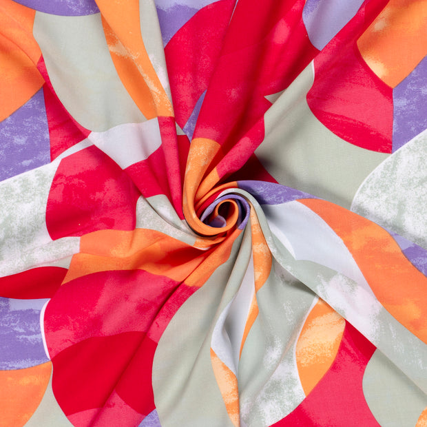 Bamboo Poplin fabric Coral printed 