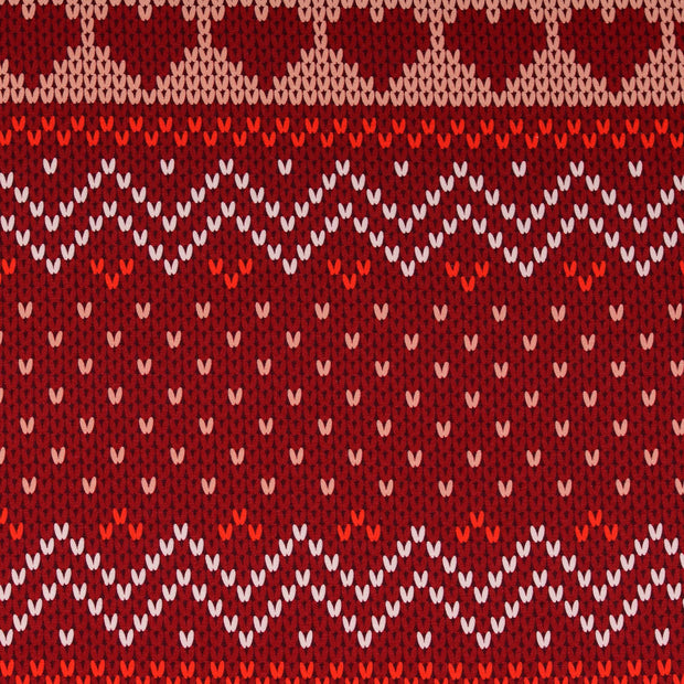 french terry lainé tissu Noël rouge