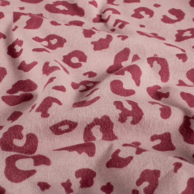 Flanell fabrik Leoparden Helles Pink