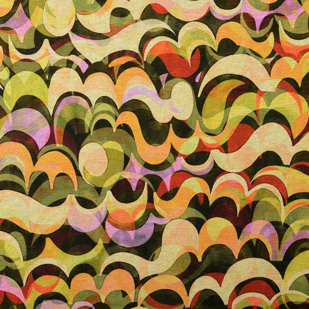 Cotton Jersey fabric Abstract Green