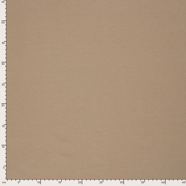 Baumwolle Jersey GOTS fabrik Uni Taupe Grau
