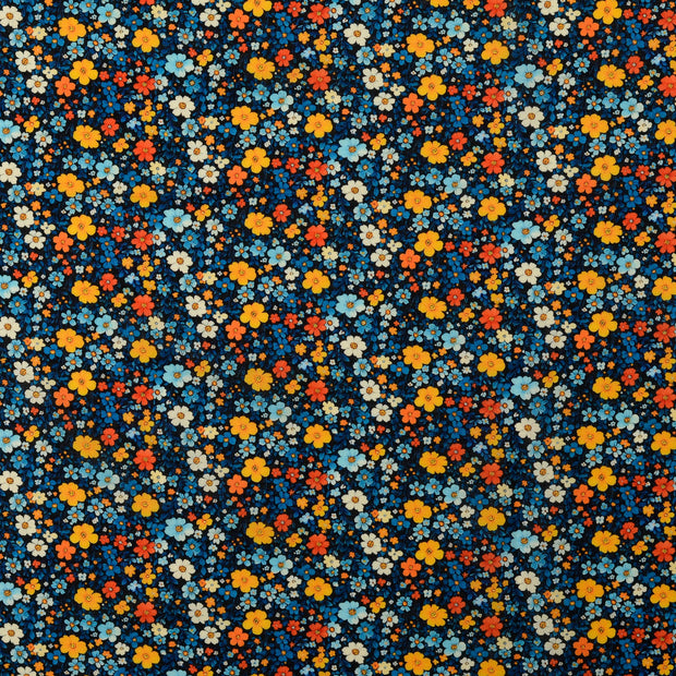 Voile fabric Flowers multicolor