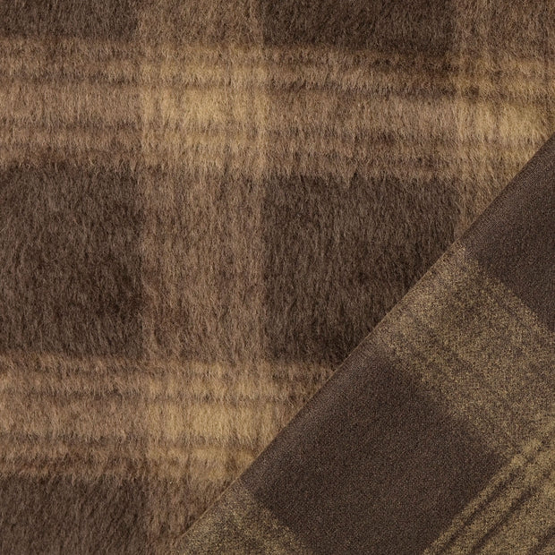 Mantel Wool Touch fabric Brown embroidered 