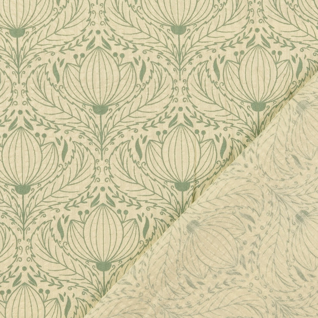 Seersucker tissu Vert Olive 