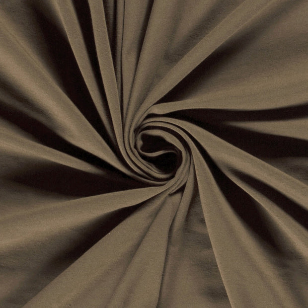 Jersey tissu Unicolore Marron taupe