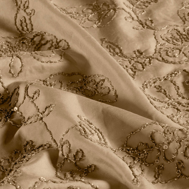 Geweben Polyester fabrik Blumen Taupe
