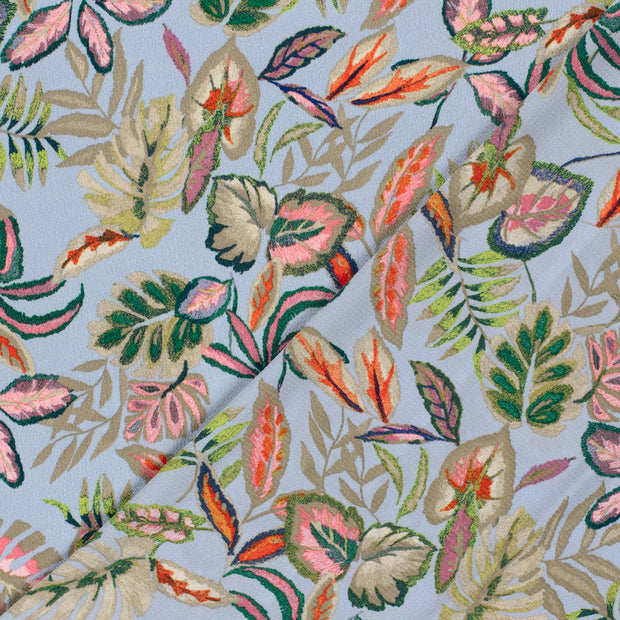 Polyester Bubble fabric Leaves printed 