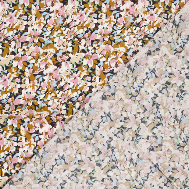 Popeline de Viscose tissu fleurs imprimé 