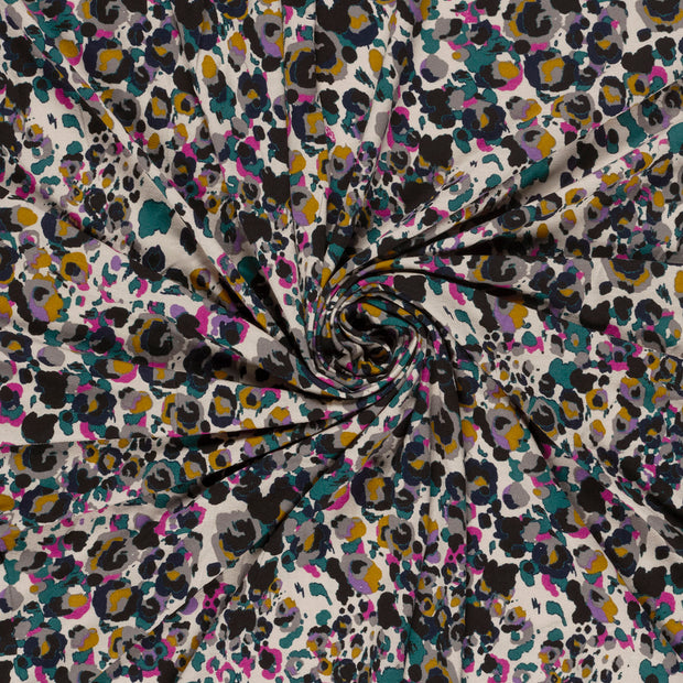 Viscose Vortex Jersey fabric Magenta printed 