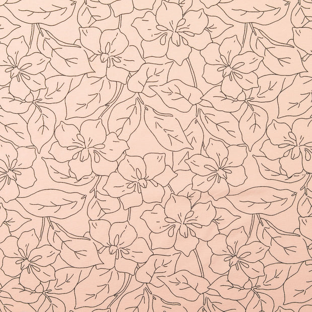 Cotton Jersey fabric Flowers Pink