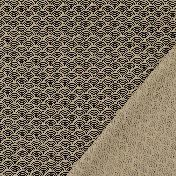 Cotton Poplin fabric Navy printed 