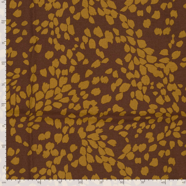 Viscose Nylon Crepe fabric Flowers Oker