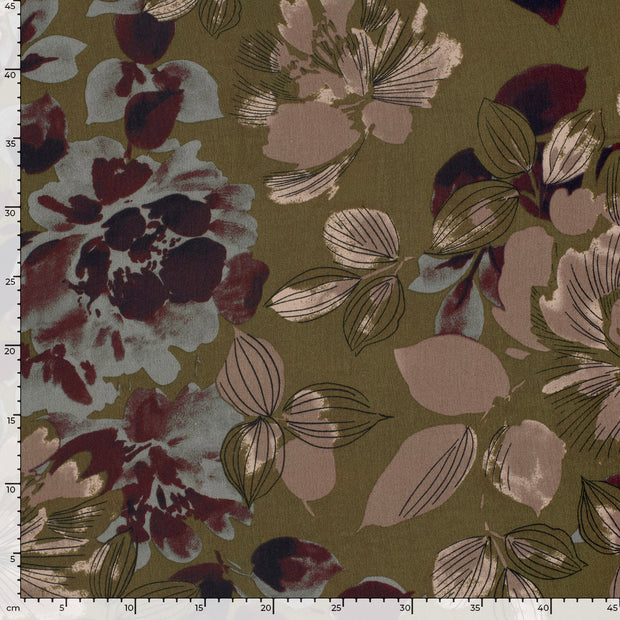 Borken Crepe fabric Abstract Taupe Grey