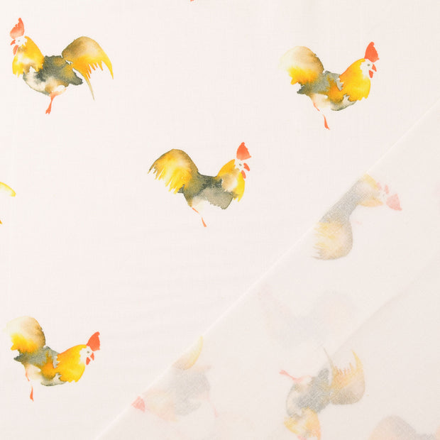 Cretonne tissu Blanc imprimé numérique 