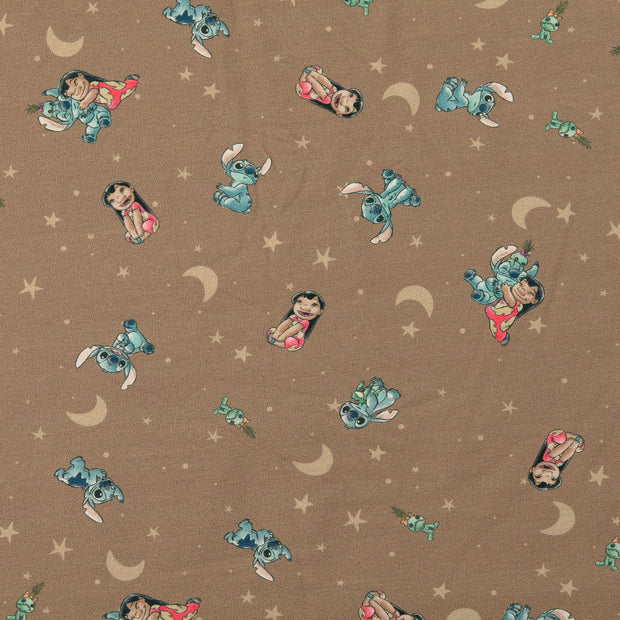 Baumwolle Jersey fabrik Sterne braun