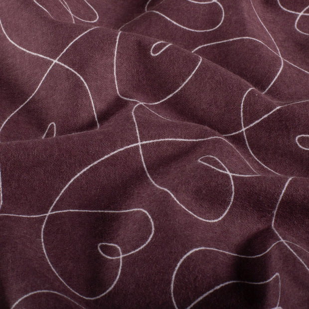 Flanell fabrik Herzen Mauve