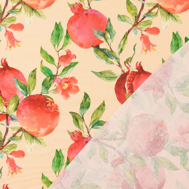 Cretonne tissu Abricot imprimé numérique 