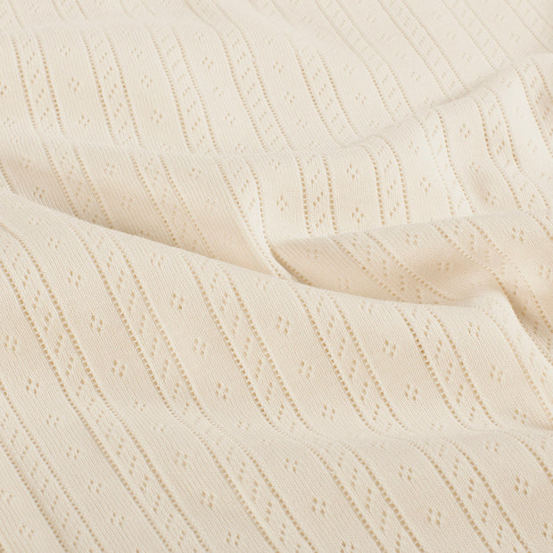 Pointelle tissu Unicolore Ivory