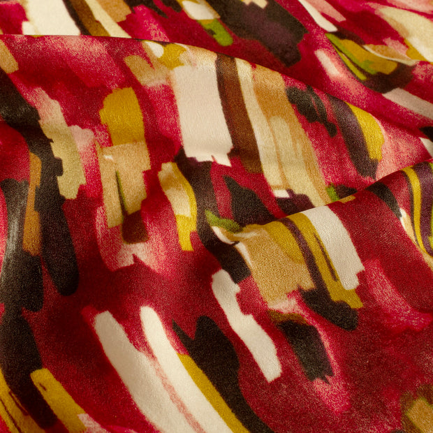 Satin Velvet tissu Abstrait Rouge Bordeaux