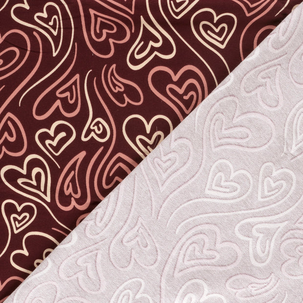 French Terry fabric Hearts brushed and digital printed 